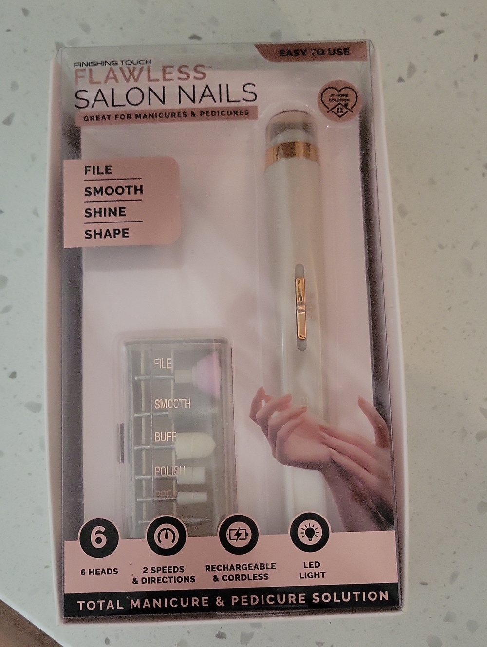 Finishing Touch Flawless Salon Nails Electric Manicure Kit - White & Gold